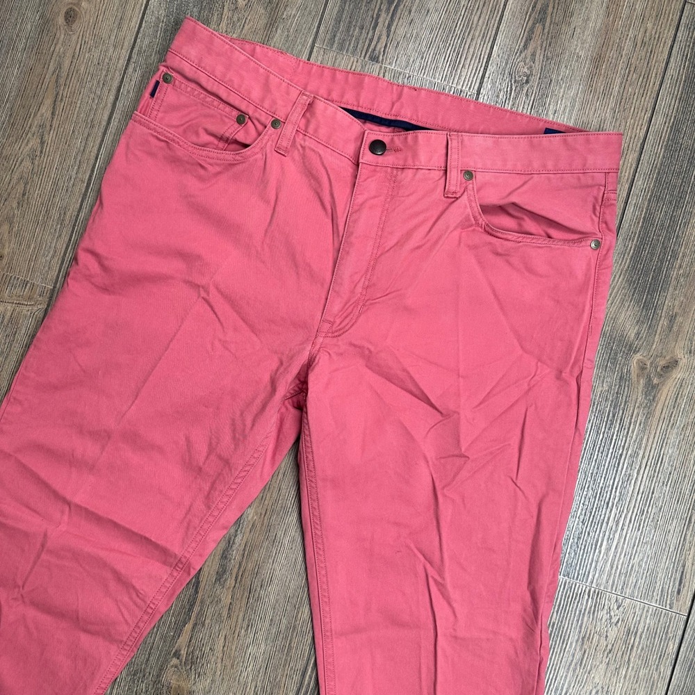 Polo Ralph Lauren Mens Slim Straight Fit Pink Stretch Cotton Pants 34x32
